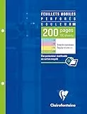 Clairefontaine 13511C - Packung Ringbucheinlagen mit 100 Blatt 17x22 cm, 90g, 2-fach gelocht, französische Lineatur, 4 Farben sortiert