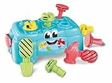Clementoni Baby Werkbank, Motorik-Spielzeug aus 100% recyceltem Material zur Entwicklung der Sinne, Werkzeug-Box mit Hammer,Schrauben & Schraubendreher, für Kleinkinder ab 10 Monaten 17042