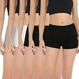 Marvmys Boxershorts Damen Baumwolle Multipack Anti-Scheuern Unterwäsche mit 100% Baumwoll-Schritt Etikettenlose Panties Weiche Sicherheitshose, S-XXL