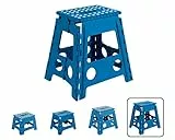 ARREGUI TB-039-A Kleiner Klapphocker | Falthocker für Kinder und Erwachsene | Tragbarer und Faltbarer Klapphocker | 150 Kg Belastbarkeit | Hocker für Küche, Bad, Camping, Garten | 39 cm hoch | Blau