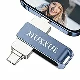 MUXXUE USB Stick iPhone 128GB Ohne EIN App Herunterzuladen 3 in 1 Speicherstick für iPhone USB Stick für 1Phone,1Pad,OTG Android Handy,PC