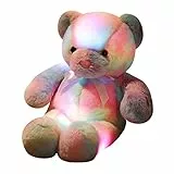 ikasus LED Plüsch Bär Kuschel Plüschtier, 50CM Niedliche Leuchtende Luminous Plüschbär Stofftier Kuscheltier Kissen Puppe für Kinder Erwachsene, Kuschelkissen Party Dekokissen