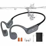Kopfhörer Schwimmen – Knochenschall Kopfhörer Bluetooth 5.4, IPX8 Wasserdichte Sport Headphones mit MP3-Modus, Unterwasser Open Ear Headset mit 32 GB Speicher, Leicht & Sicher für Fitness (Grau)