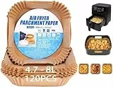 Backpapier für Heißluftfritteuse, 120 StückAirfryer Backpapier 20-24cm, Antihaft Wasserdicht Ölfest Einwegschalen Pergamentpapier Liner für 4.7-8L Bratpfanne Ofen Mikrowelle… (120pcs4.5-8l)