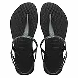 Havaianas - Twist, bequeme, modische und vielseitige Sandalen, verstellbare Schnalle an den Seiten, T-Riemen mit Metallic-Finish, rutschfeste Sohle, für Damen, 39/40 EU