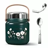Yasvia 650ml Thermobehälter für Essen - Premium 316 Edelstahl Speisegefäß mit Löffel - Auslaufsicherer Warmhaltebehälter & Suppenbehälter to Go - Lunchpot für Büro, Uni & Freizeit, BPA-frei