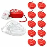 AIESI® Pocket Mask professionelle maske beatmungsmaske für beatmung mund zu mund mit einwegventil und filter (Packung mit 10 stück), CPR Mask-Resuscitator