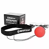 Beast Gear Reflex-Ball für Boxtraining - Einstellbarer Reaktionstrainingsball an Elastischer Schnur mit Stirnband, MMA, Fitness, Boxen, Timing, Genauigkeit. Inklusive Schutzbrille