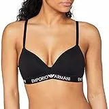 Emporio Armani Underwear Damen Padded Triangle Bra Iconic Cotton Gepolsterter BH, Black, S