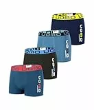 Trendy Boy Jungen Baumwoll-Boxershorts Unterwäsche, 4er-Pack – Ultraweiche Boxer Briefs, Mehrfarbig, Größen 6-16 Jahre (B617, 12-14 Years)