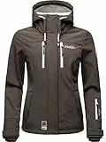 MARIKOO Damen Softshelljacke Übergangsjacke mit Kapuze Kleinezicke Anthracite Gr. M