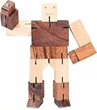 LOGOPLAY Robot Puzzle -L- 3D Puzzle - Knobelspiel aus Holz mit Mehreren Spielvarianten