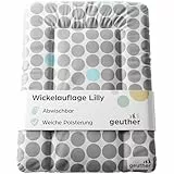 Geuther Wickelauflage abwaschbar, 52 x 75cm | Wickelunterlage Lilly für Wickelregal Clarissa & andere | Erhöhter Rand & Kopfschutz für hohe Sicherheit | Wickeltischauflage | Design Circle