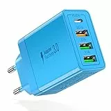 35W USB C Ladegerät,Acezeek Schnellladegerät,4-Port USB C Netzteil(PD20W/QC3.0/3.1A*2) Kompatibel mit iPhone,LG Series,Huawei,BlackBerry,Samsung Galaxy S20 S20+ usw.