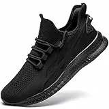 ZGPWZWL Unisex Herren Damen Laufschuhe Gym Tennis rutschfeste leichte Wanderschuhe, Schwarz, komplett schwarz, 42/45 EU