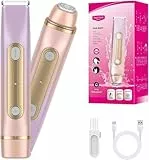 Intimrasierer für Frauen, 2 in 1 Doppelkopf Damenrasierer Elektrisch,USB Wiederaufladbar Bikini Trimmer für Beine Körper Gesicht, Wasserdicht Rasierer Damen Intimbereich