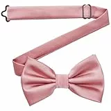 DonDon Fliege Herren handgefertigt Seiden-Look 12 x 6 cm Fliege Altrosa
