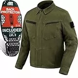 SHIMA Giro Jacket Motorrad Jacke Herren mit Protektoren AirForce Rückenprotektor Motorradjacke Schulter Protektor Ellbogen Textiljacke Stretch Schutzjacken Protektorenjacke (Männer, Khaki, M)