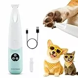 BarberBoss Tierhaarschneider, Hunde und Katzenpflegeschere mit LED-Anzeige, geräuscharmer kabelloser Pfotenschneider, per USB wiederaufladbar, Haustier Detailschneider für Gesicht, QR-9001