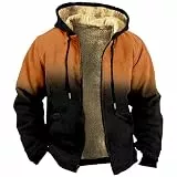 Generisch Mantel Herren Winter, Teddy Fleecejacke Mit Kapuze Zip Hoodie Winter Sweatjacke Teddyfell Oversized Kapuzenjacke Warm Teddyfleece Übergangsjacke Sportlich Pullover Coat (XL, Orange)