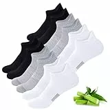 inaWarm Bambus Sneaker Socken Damen 39-42 35-38, 6 Paar Atmungsaktive Sportsocken, Kurze Laufsocken Damen Geschenk mit Geschenkbox 39-42 2x Schwarz | 2x Weiß | 2x Grau