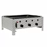 BBQ-Toro Edelstahl Gastrobräter | 3-flammig | 64 x 52 x 27 cm | Gastrogasgrill, Wurstbrater, Tisch Grill | Gastrogrill, Tischgasgrill, Gastischgrill, Bräter für Tisch & Gastronomie