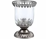 Windlicht aus Glas und Metall in orientalischem Stil