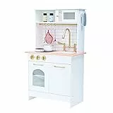 Teamson Kids Kinder Holz-Spielküche Weiß Spielherd Mädchen Jungen TD-12681A