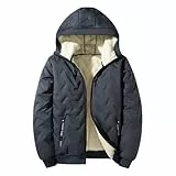 Generisch Herren Winterjacke mit Teddyfutter - Gefütterte Kapuzenjacke mit Steppmuster | Warme und Winddichte Jacke für kalte Tage