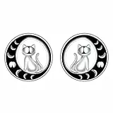 Micory Katzen Ohrringe 925 Sterling Silber Katze Ohrstecker Schmuck Geschenke für Frauen Katzen Liebhaber