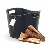SULENO Holzkorb WEXFORD Brennholzkorb Kunstleder, L - 31,5 x 39,5 x 38 cm