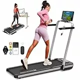 Mobvoi Home Laufband SE, Intelligente KI 3-in-1-Klapplaufband, elektrisches Laufband, 2,5 PS, kompakt tragbar unter dem Schreibtisch, 12 km/h, Fernbedienung, platzsparend, TicSports APP, 120kg Silber