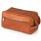 Berliner Bags Vintage Kulturbeutel Tim M, Kulturtasche und Waschtasche aus Leder, Kosmetiktasche für Damen und Herren - Braun