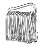 12 Stück Karabinerhaken, Karabiner belastbar bis 180kg,φ6x60mm,verzinkt, belastbar Karabinerhaken Schlüsselanhänger,Karabiner mit Federhaken,für Rucksack, Hundeleine, Camping, Reisen, Wandern etc