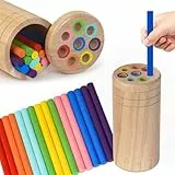 Joozmui Holz Montessori Spielzeug ab 1 2 Jahr, Holzspielzeug Motorikspielzeug Baby Spielzeug 2 3 Jahr - Holz Sortier & Stapelspielzeug Geschenk für Kleinkinder Kinderspielzeug Lernspiele