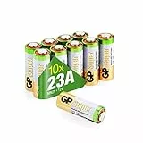 GP Super Alkaline 23A 12V Batterie | 10 Stück A23 Batterie 12 Volt kompatibel mit V23GA, LRV08, MN21, LR23, A23s, 8LR932 | für Fernbedienung, Funktürklingel, Garagentoröffner, Bluetooth-Headset etc.