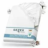 SETEX Molton Köper Matratzenschutz, 180 x 200 cm, Matratzenschoner aus 100% Baumwolle, Basic, Weiß