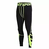 FELiCON Herren Sport-Kompressionsstrumpfhose, Sport-Hose, atmungsaktiv, Workout-Kleidung, Lauf-Leggings, kühles trockenes Baselayer, Proession Traning Pants für alle Jahreszeiten-(603 Grün,XL)