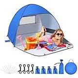 Jsdoin Strandmuschel Pop Up mit UV SchutzPop UpZelt Strandzelt,Koffertauglich Zelt für L (2-3) Personen/XL (3-4) Personen inkd. Wurfzelt Beach Tent für Camping Garten Familien mit Tragetasche
