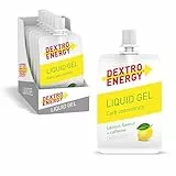 DEXTRO ENERGY LIQUID GEL LEMON + CAFFEINE - 12x60ml (12er Pack) - Energy Gel aus schnell verfügbaren Kohlenhydraten, Traubenzucker Gel, Koffein Booster, Energy Riegel Alternative, für Ausdauersport