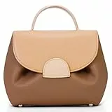 HICARRY Kleine Umhängetasche Damen Handtasche Henkeltaschen Designer Leder Schultertaschen Crossbody Bag Damen Elegante Handbags Moden Geldbörse mit Tragegriff oben (Dreifarbig Braun)