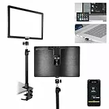 NEEWER GL1 PRO 15,5' LED Streaming Key Light, Klemmbare Tisch Panel Videolicht für Gaming Aufnahmen Zoom Calls, CRI97+, 2,4G PC/Mac/iOS/Android App Steuerung kompatibel mit Elgato Stream Deck, Schwarz
