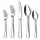 20-teiliges Besteckset, ENLOY Edelstahl-Besteckset, Küchenutensilien-Set für 4 Personen, inklusive Messer, Gabel und Löffel, hochglanzpoliert, spülmaschinenfest