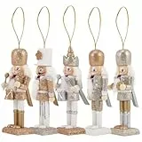 5st Nussknacker Weihnachtsbaum Schreibtischaufsatz Weihnachtspuppendekor Weihnachtsplätzchen Esszimmertischdekoration Esstisch Mittelstücke Holzdekor Anhänger Hölzern Weihnachten