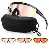 suoso Fahrradbrillen-Herren-Damen-Selbsttönend-Sonnenbrille-Photochromatisch-UV400 Schutz-MTB-Fahrrad-Sport-Schnelle-Brille für Rennrad,Laufen,Strand,Wandern,Angeln,Elastisch Schwarz/Rot
