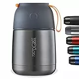 720°DGREE Thermobehälter Essen 530ml “wunderJar” Auslaufsicher, BPA-Frei - Edelstahl Isolierbehälter, Thermo Lunchbox - Unterwegs Babybrei, Warme, Kalte Speisen, Suppe - Müsli to Go - Grau