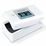 Beurer PO 35 Pulsoximeter, Messung von Sauerstoffsättigung (SpO₂) und Herzfrequenz (Puls), schmerzfreie Anwendung, leicht ablesbares Farbdisplay, Darstellung der Herzfrequenz