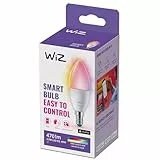 WiZ Tunable White and Color LED Lampe E14 (470 lm), 40 W 1er-Pack Lampe mit 16 Mio. Farben oder warm- bis kaltweißem dimmbarem Licht, smarte Lichtsteuerung über WLAN per Stimme/App