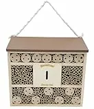 Dehner Natura Premium Insektenhotel Andrena, Insektenhaus / Nistkasten für Bienen/Schmetterlinge/Käfer, ca. 29.5 x 9.5 x 28.5 cm, Kiefern-, Tannenholz/Bambus/Sperrholz, natur