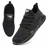 BUBUDENG Damen Schuhe Turnschuhe Sportschuhe Atmungsaktiv Laufschuhe Sneaker Outdoor Fitness Gym Outwork Walkingschuhe, Schwarz,EU 41
